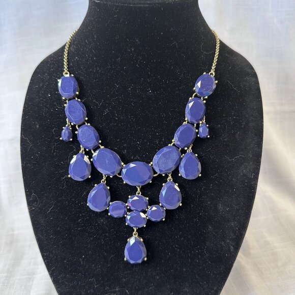 J. Crew Jewelry - J. Crew Dark Blue Cascading Stone Necklace